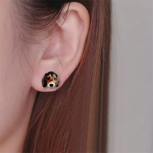 Beagle Puppy Post Earrings