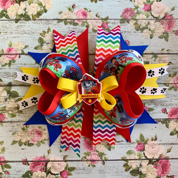 Marshall Paw Patrol Inspired Hair Bow