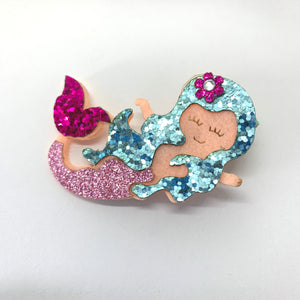Glittered Mermaid Hair Clip