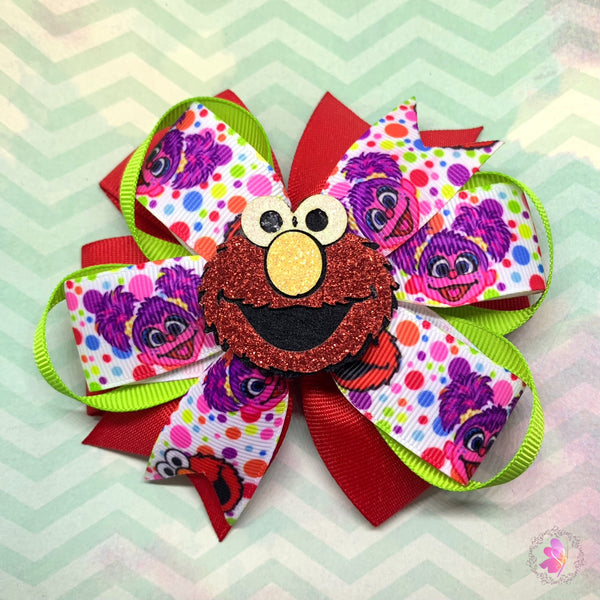 Red Monster Hair Bow